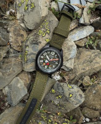 Eco-Drive Men's Disney Alpine Mickey Mouse Explorer Green Khaki Strap Watch 42mm Boxed Set