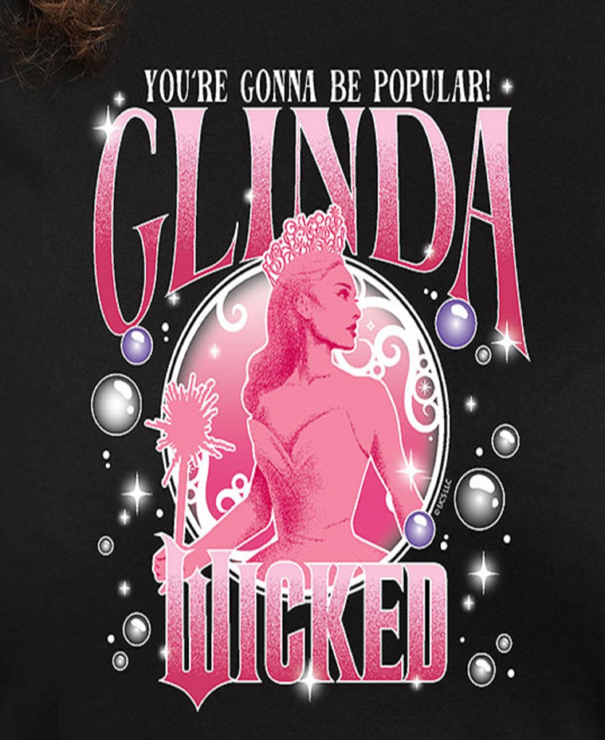 Hybrid Apparel Plus Size Wicked Glinda Graphic Pullover T-shirt In Black