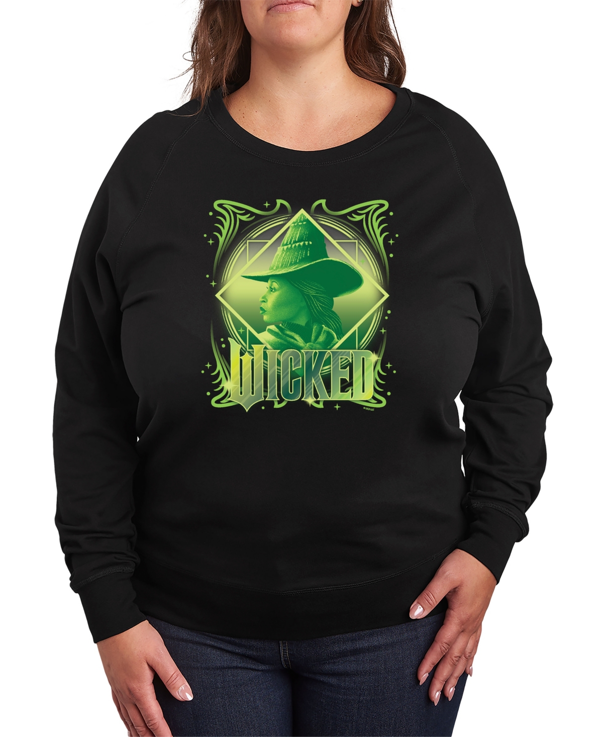 Hybrid Apparel Plus Size Wicked Elphaba Graphic Pullover T-shirt In Black