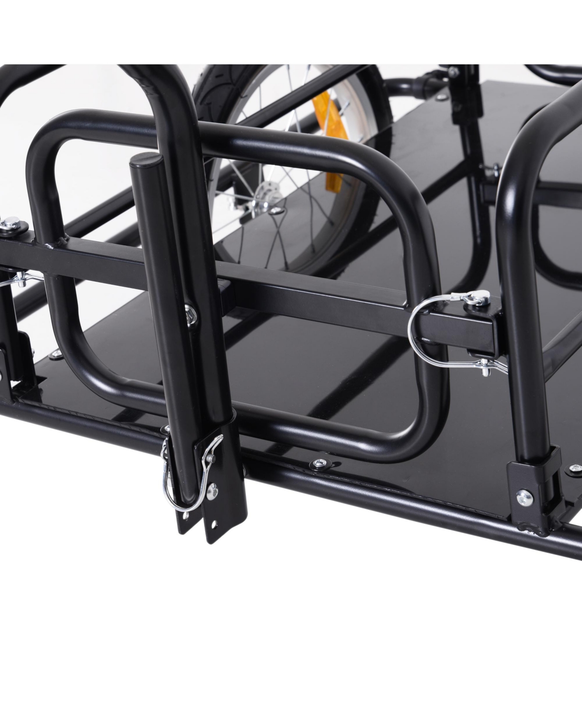 Streamdale Furniture Bike Cargo Trailer, Bicycle Trailer, Heavy-Duty Bike Wagon Cart, Foldable Compact Storage, with Universal Hitch, 16