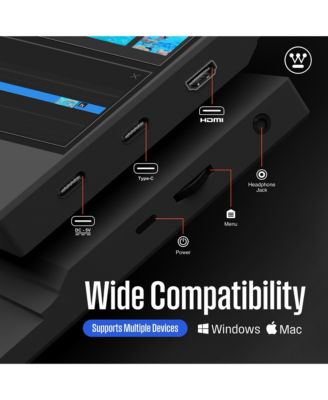 15.6 Inch Portable Monitor for Laptop & Travel, 1080p, 60Hz, IPS Display, Full HD Portable Travel Monitor with Magnetic Protective Cover, Built in Speakers, 1x Mini HDMI, 1x USB Type-C