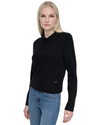 Petite Pullover Polo Sweater