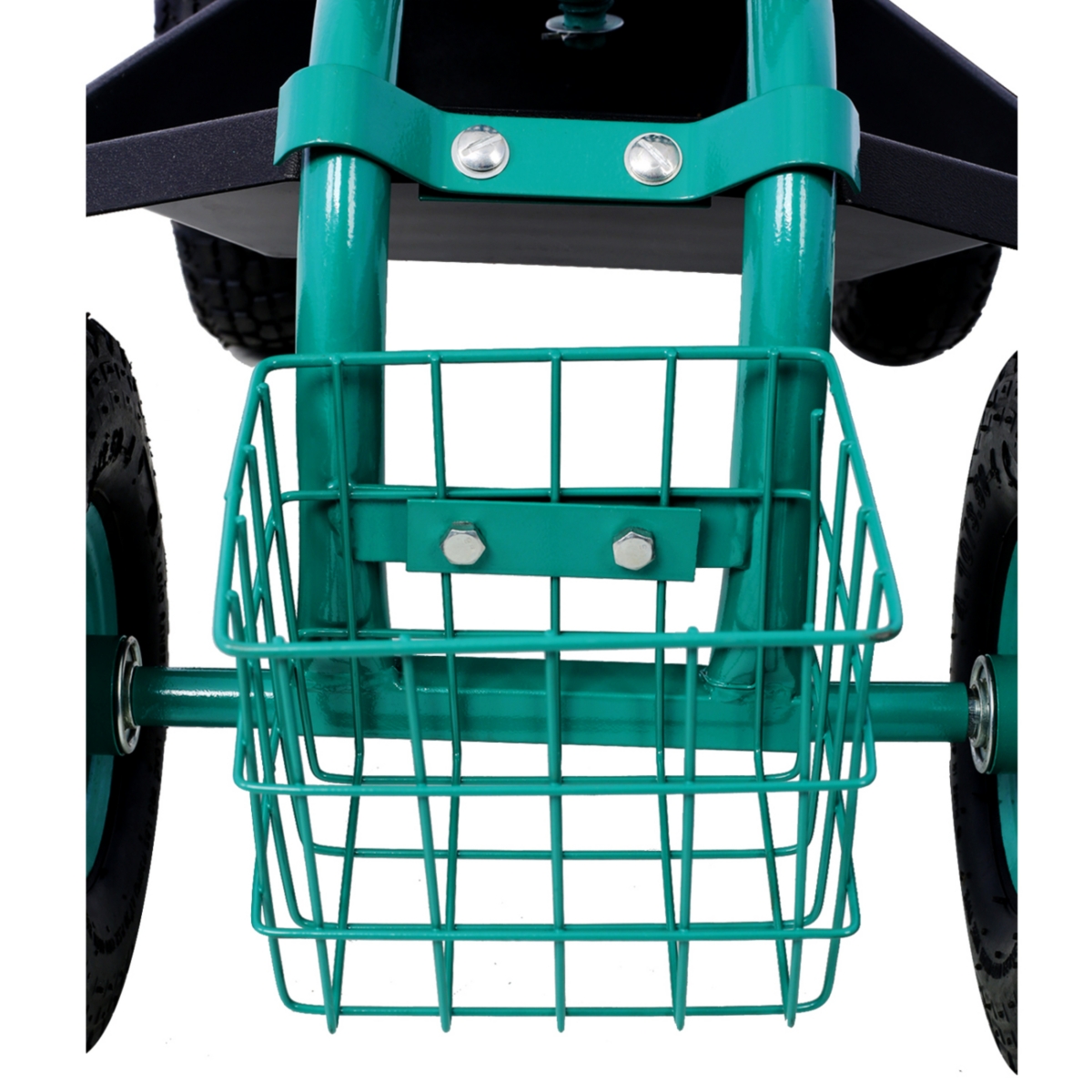 Rolling Garden Scooter Garden Cart Seat with Wheels and Tool Tray, 360 Swivel Seat, Green--refurbished