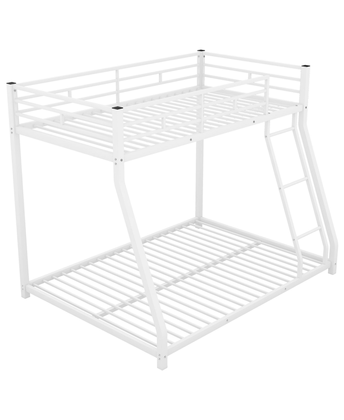 Slickblue Twin Over Full Metal Floor Bunk Bed Sturdy Design for Kids and Teens