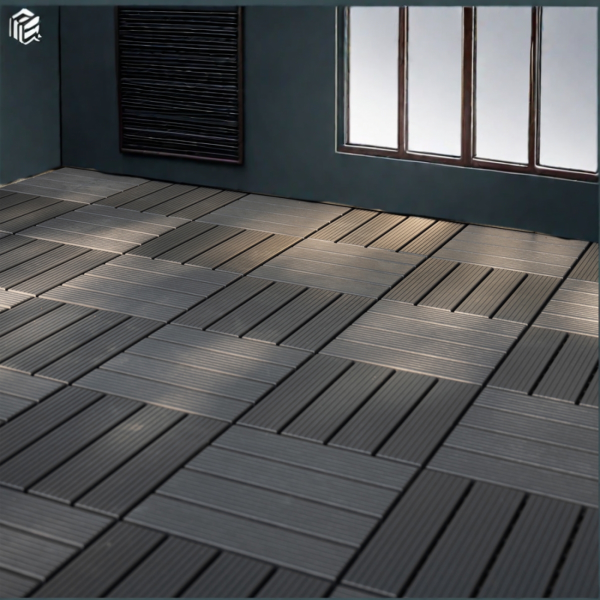 Streamdale Furniture 44 Pack 12x12 Square Waterproof Outdoor Deck Tiles - Interlocking, All-Weather, Slip-Resistant, Easy-Assembly Patio Decking for P