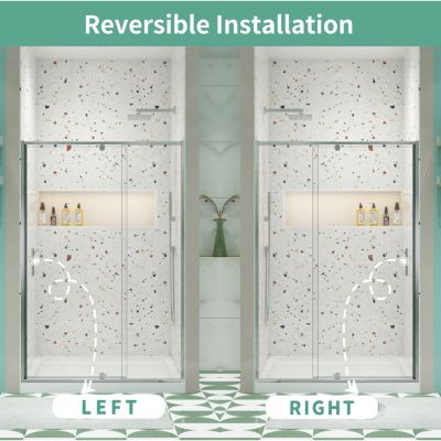 Chrome Pivot Swing Glass Shower Door (50-54" W x 71" H)