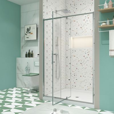 Chrome Pivot Swing Glass Shower Door (50-54" W x 71" H)