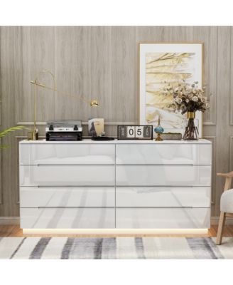 8-Drawer Wood LED Storage Organizer Chest of Drawers