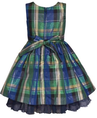 Bonnie Jean Little Girls Princess Seam Taffeta Plaid Dress - Macy's