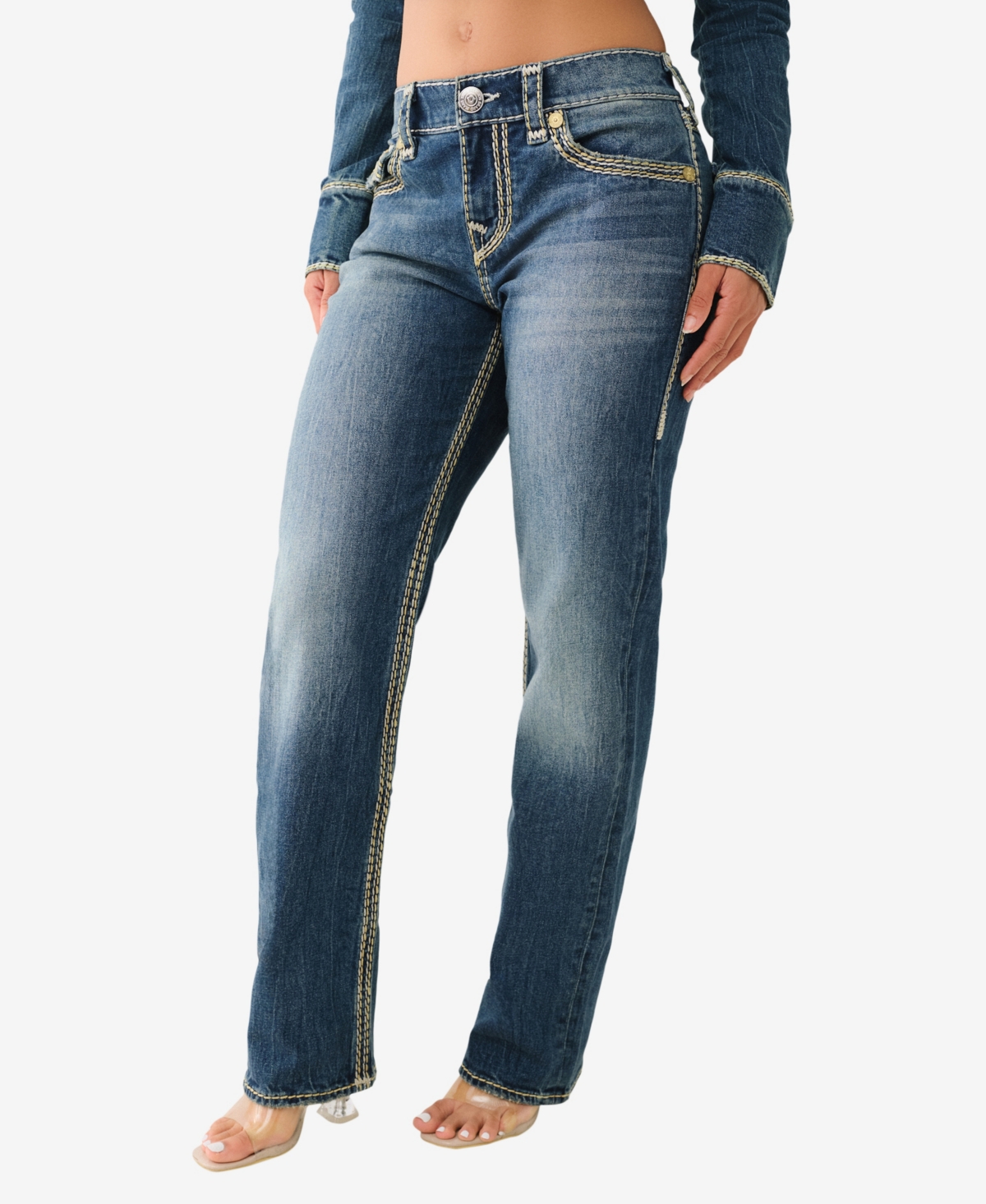 TRUE RELIGION WOMEN'S RICKI SUPER RELAXED STRAIGHT JEANS 