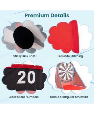 Large Dart Board for Kids with 4 Kick Balls, Carrying Bag Giant Outdoor Kick