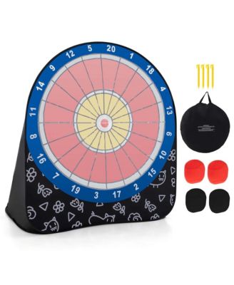 Large Dart Board for Kids with 4 Kick Balls, Carrying Bag Giant Outdoor Kick