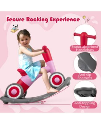 3 in 1 Rocking Horse with Detachable Balance Board and Height Adjustable Seat