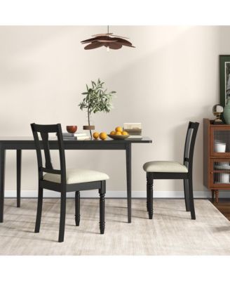 Set of 4 Upholstered Wooden Dining Chair w/ Seat Storage Space Brown