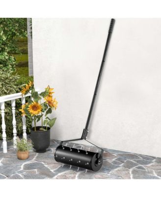 18" Manual Lawn Aerator Grass Aeration Tool Filled with Sand or Stone with Handle