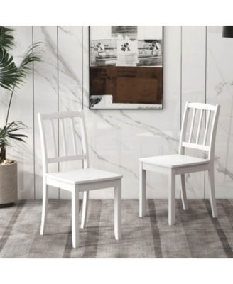 Wood Dining Chair Set of 2 with Rubber Wood Legs Curved Backrest for Kitchen