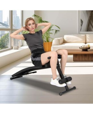 Adjustable Decline Sit Up Bench for Exercise with High Density Foam Cushioned Seat