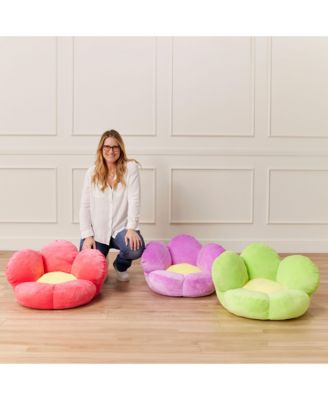 SoftZone Flower Cozy Cushion, Bright Purple