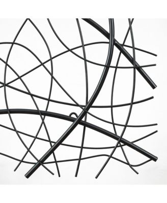 Large Black Abstract Square Metal Wall Decor