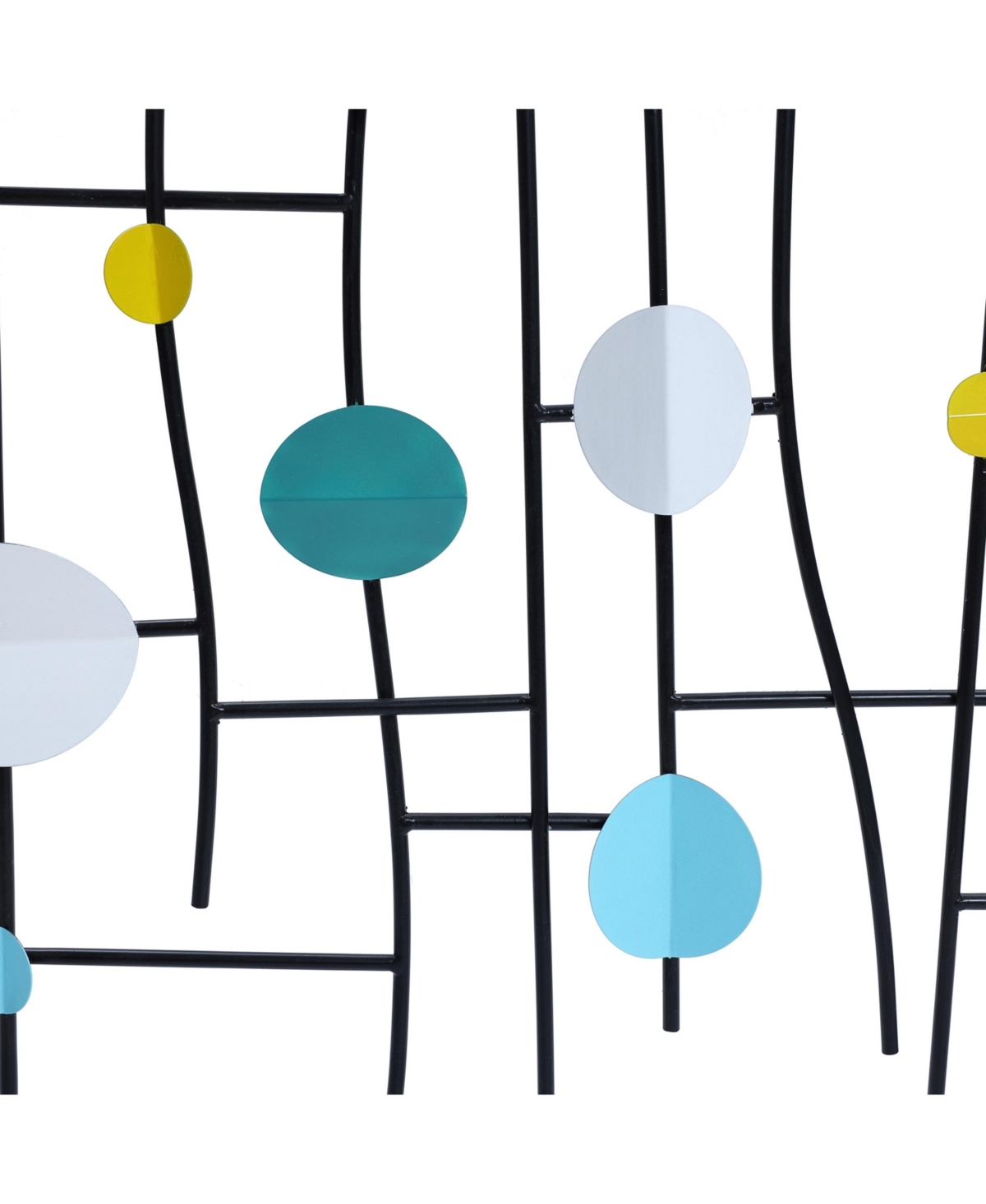 LuxenHome Multi-Color Discs and Black Ladder Metal Abstract Wall Decor - Multi-color