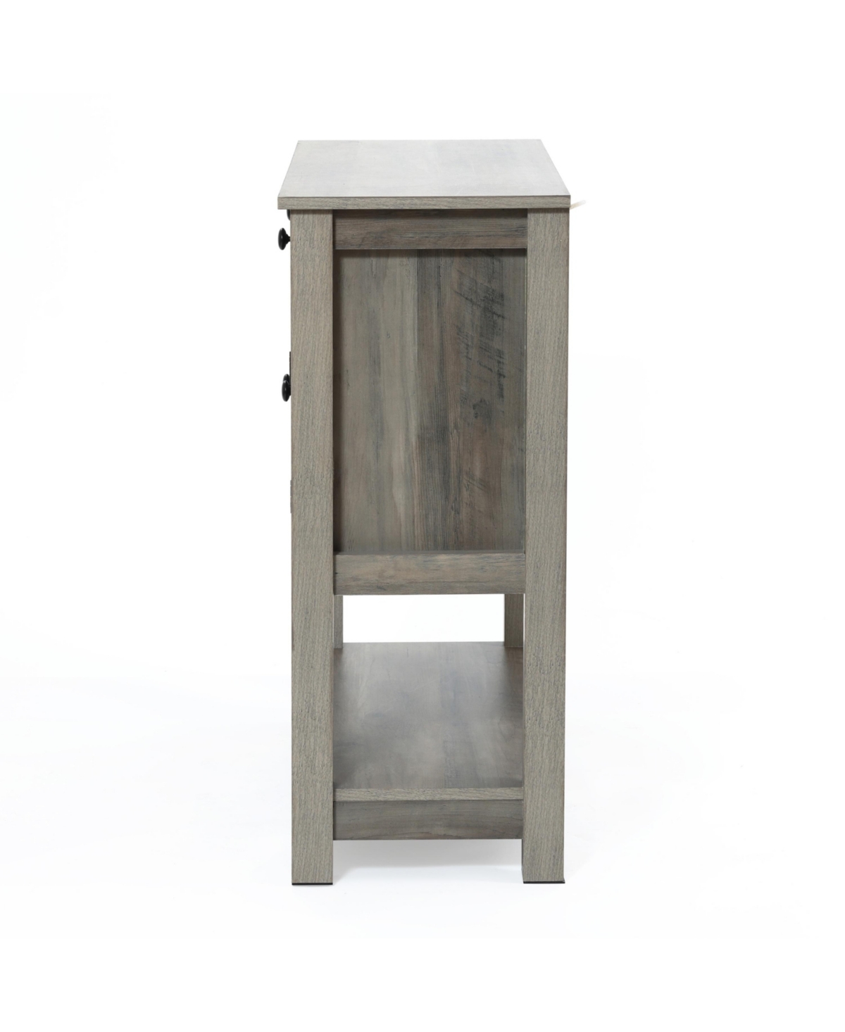 Luxenhome 35.43" Wide Server 2-drawer 2-door Buffet Storage Cabinet In Gray,brown,black