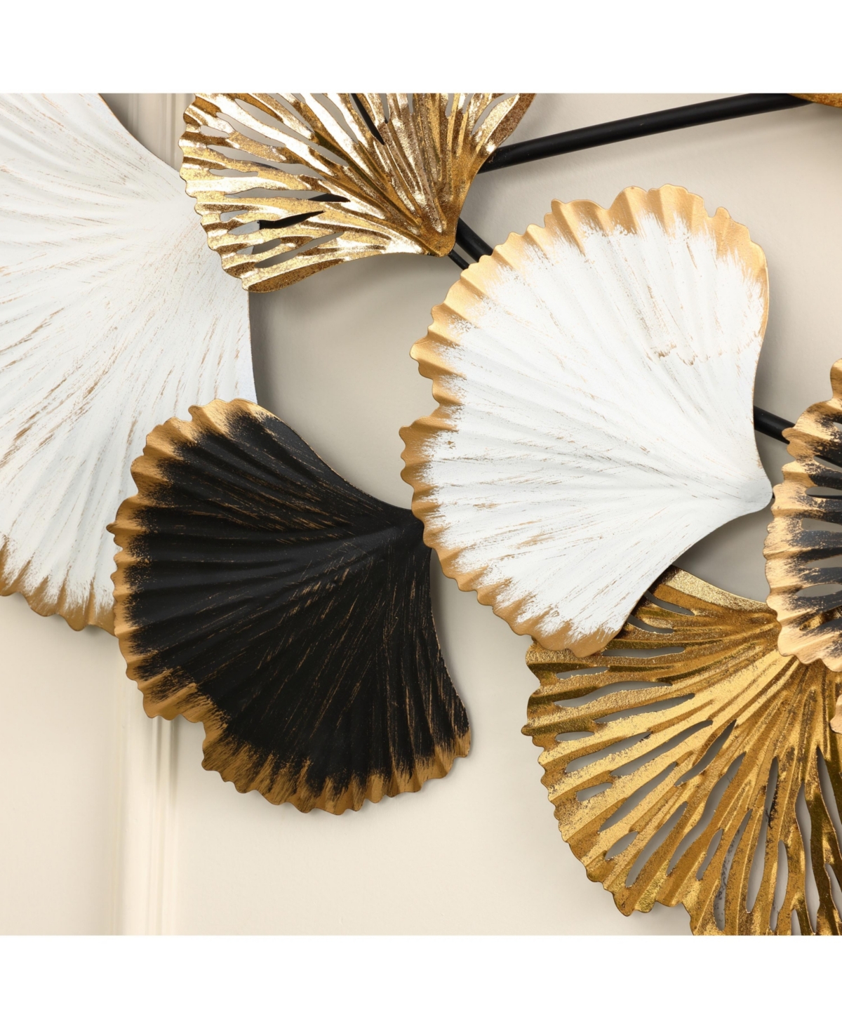 LuxenHome Metal Ginkgo Leaves Modern Wall Decor - Multi-color