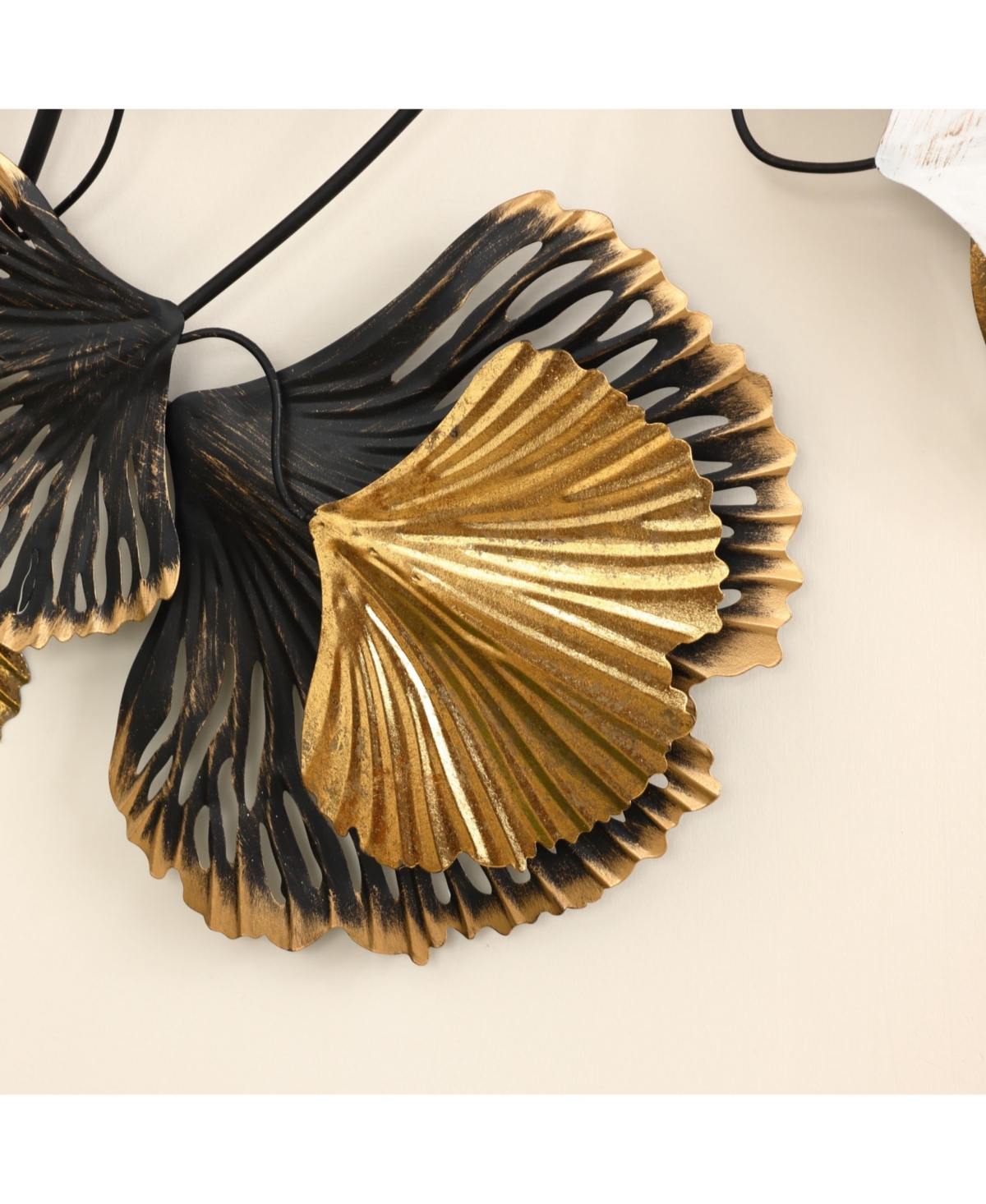 LuxenHome Metal Ginkgo Leaves Modern Wall Decor - Multi-color