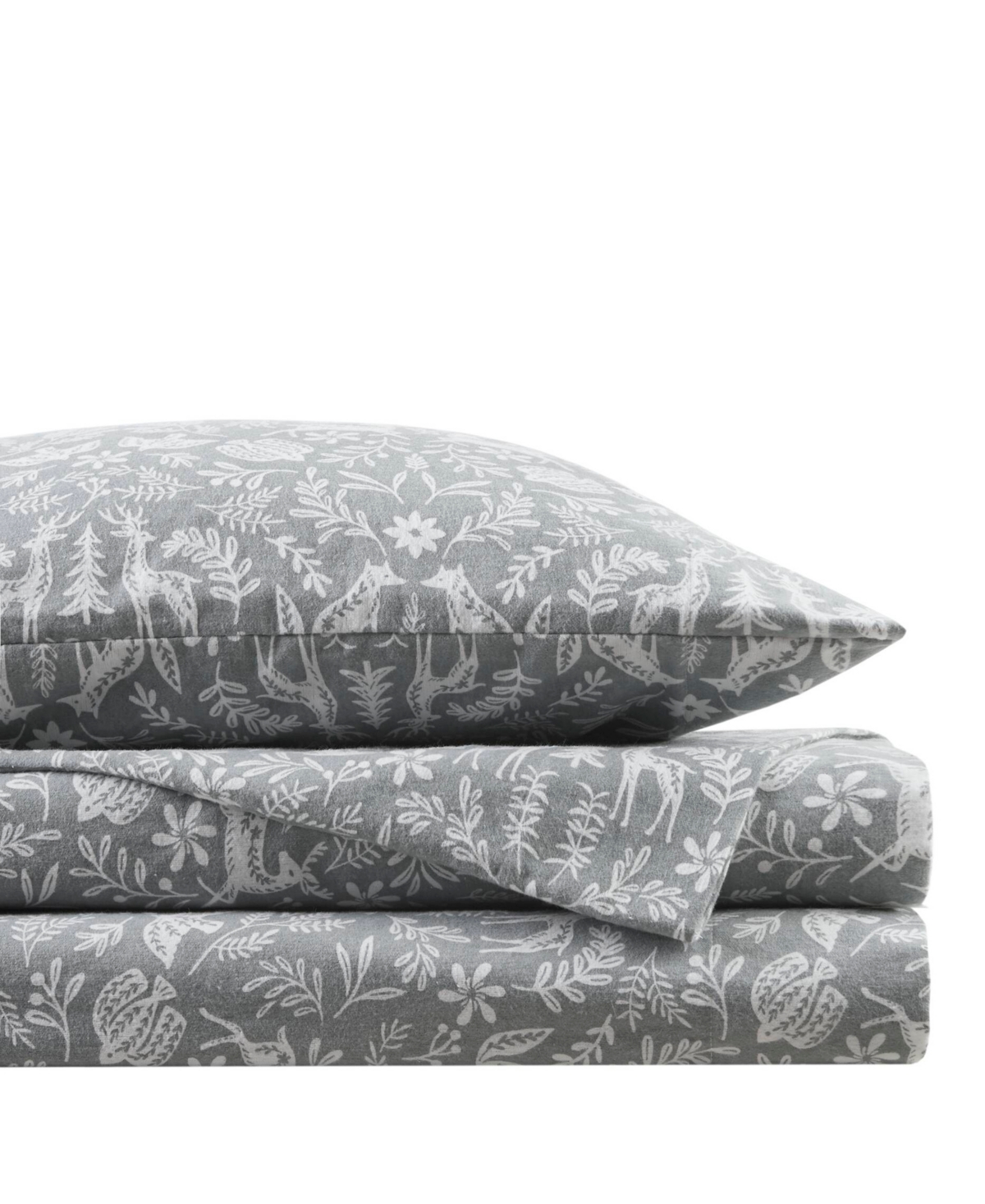 Beautyrest Extra Deep Pocket Cotton Flannel 4-pc. Sheet Set, Full In Sage Winter Fauna