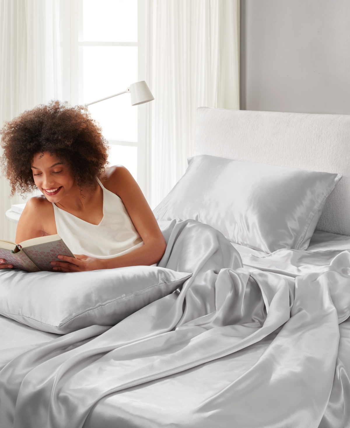 Madison Park Essentials Satin 4-pc. Sheet Set, Twin In Light Grey
