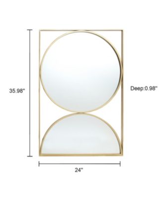 Gold Hourglass Frame Metal Modern Accent Wall Mirror
