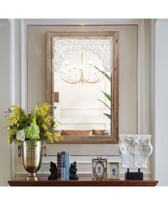 Wood Framed Rectangular Accent Wall Mirror