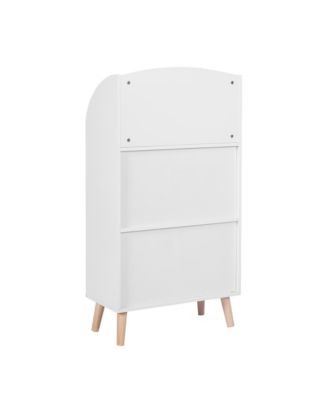 Children's Multi-Functional 3-Shelf Bookcase Toy Storage Bin, White