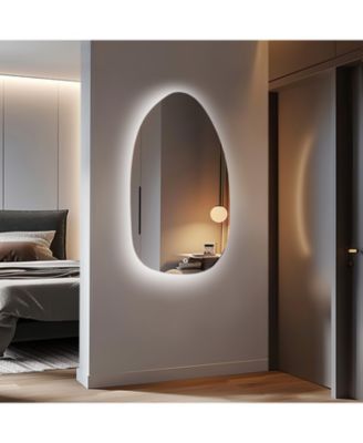 Asymmetrical Accent Wall Mirror with Lights