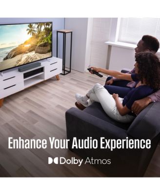 2.0 Channel Mini Sound Bar with Dolby Atmos and Dolby Digital Plus, Bluetooth and with Roku TV Ready