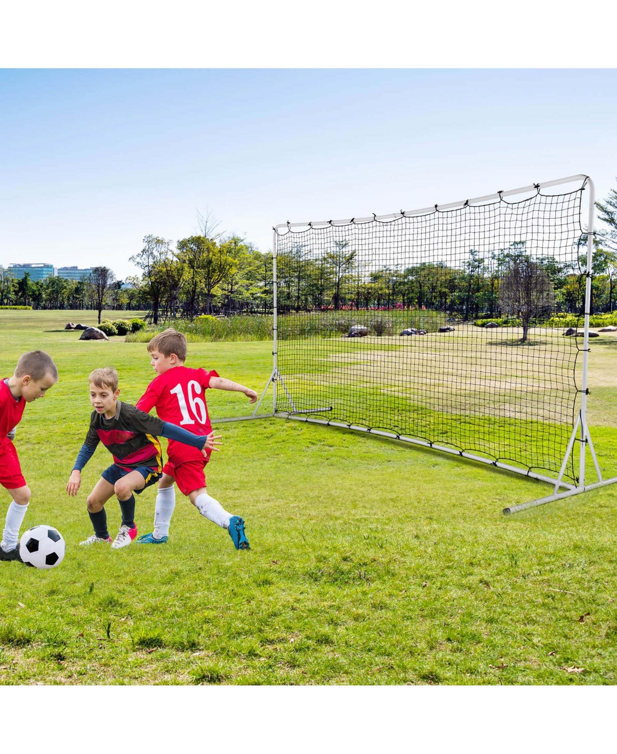 Costway Soccer Rebounder Net 12 x 6 Ft Portable Football Training Equipment with Net