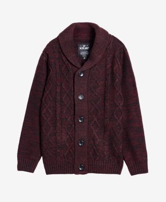 Boys Cable Knit Shawl Cardigan