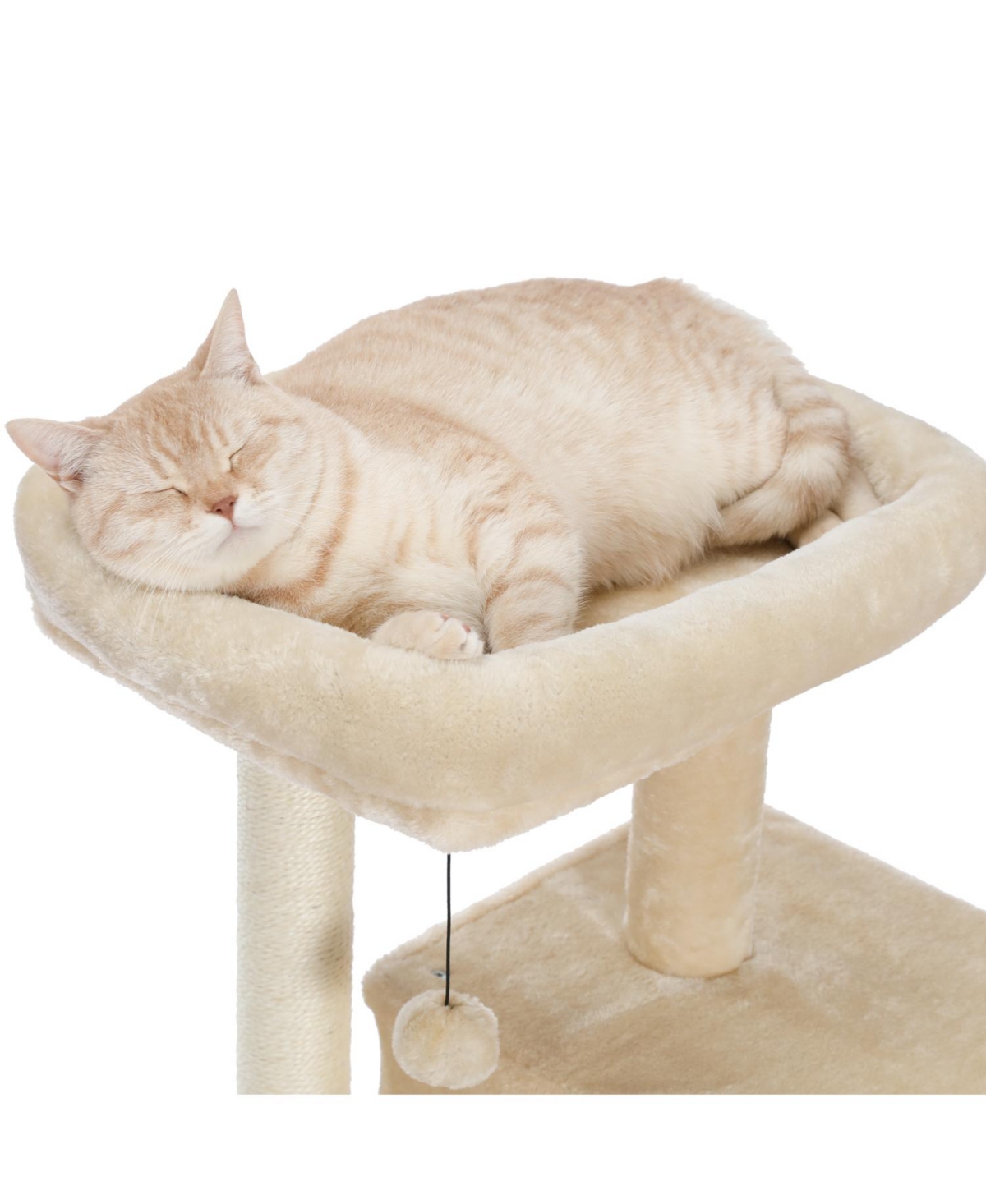 Slickblue Modern Small Cat Tree Tower – Features Double Condos, Spacious Perch, Sisal Scratching Posts, Climbing Ladder, and Replaceable Dangli