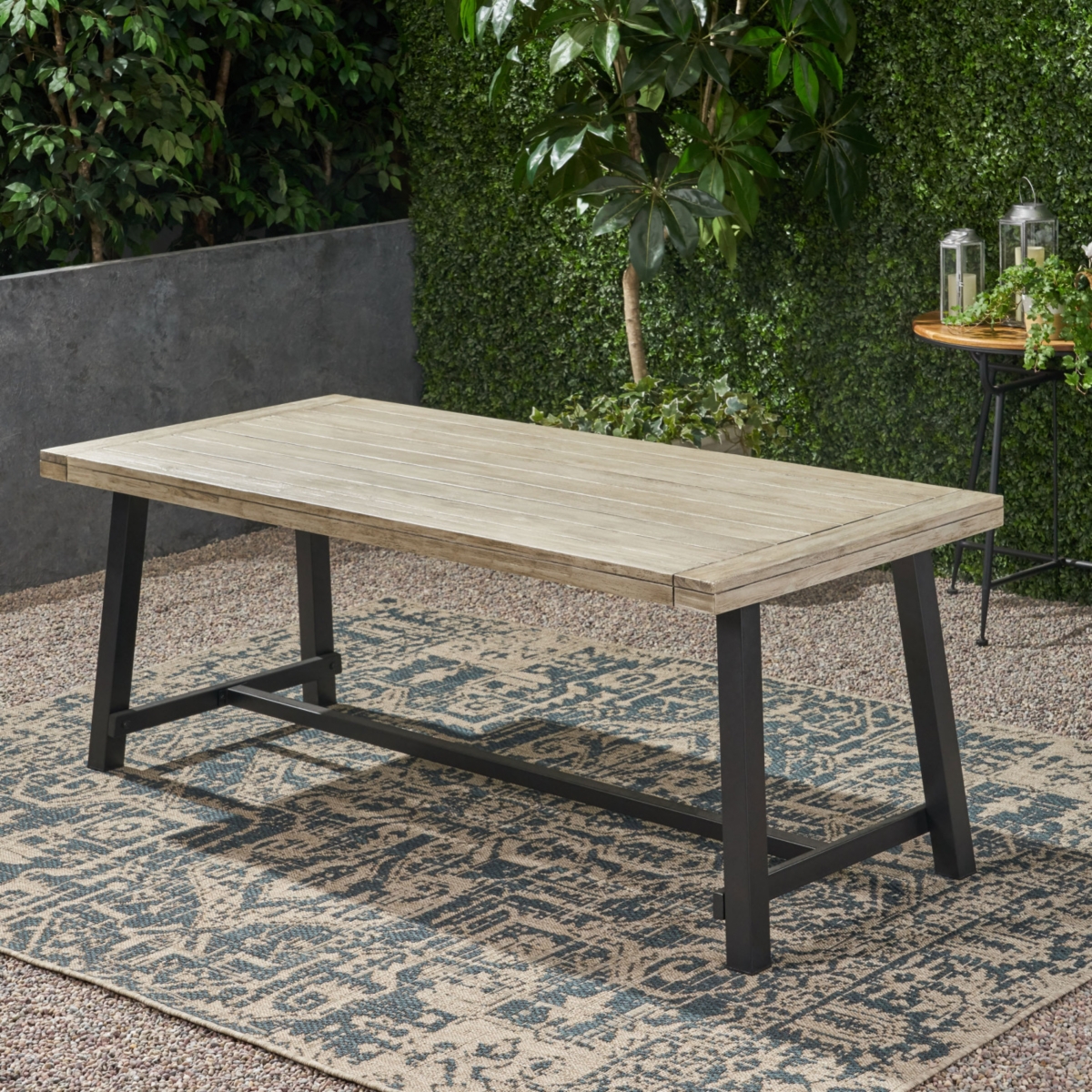 Streamdale Modern Acacia Wood Outdoor Dining Table For 8