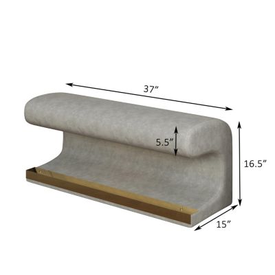 Streamdale Leather Bench Ottoman with LED Light