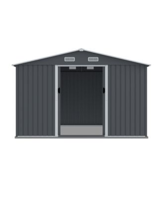 8x10 Metal Storage Shed with Sliding Doors