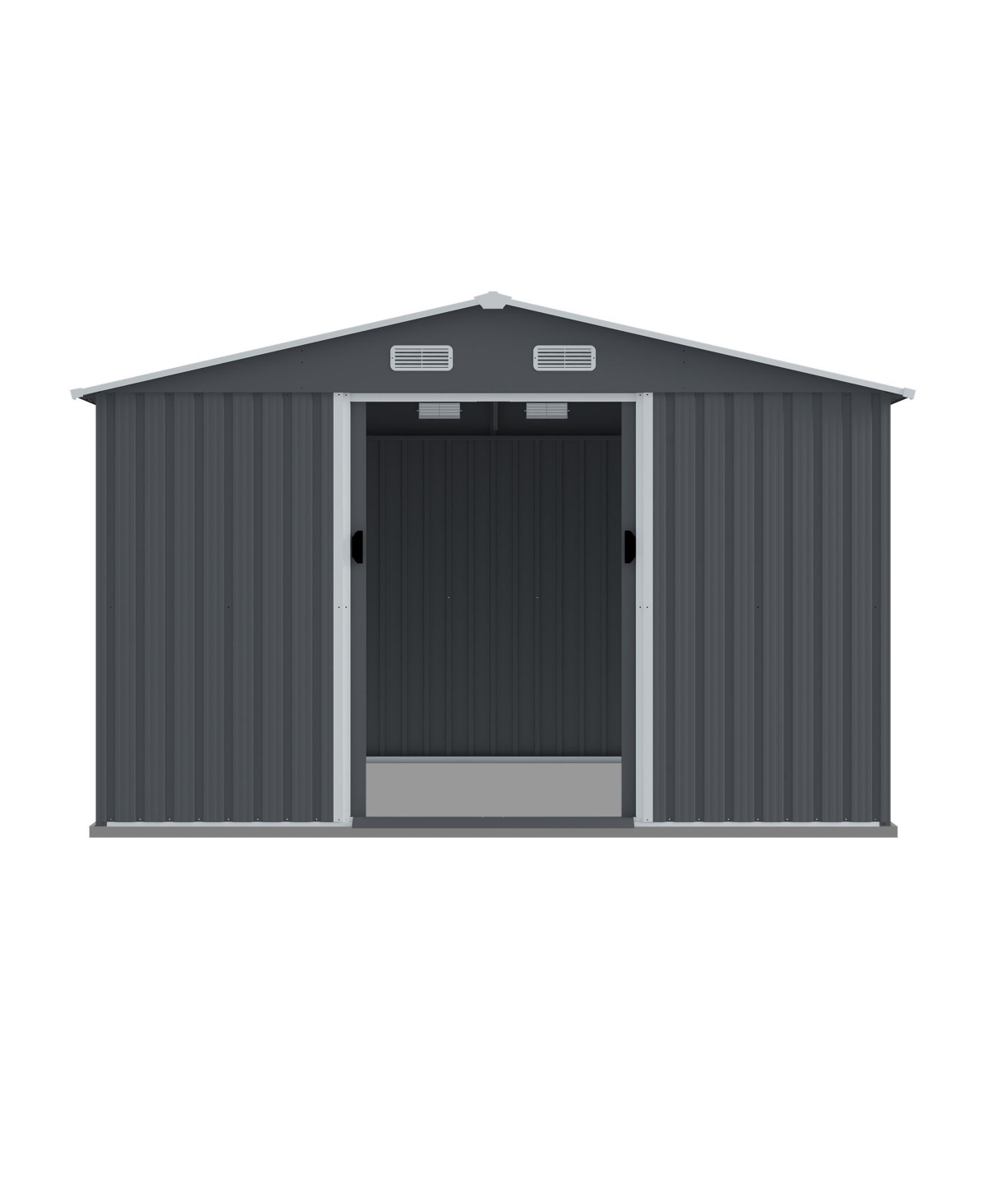 Outdoor Storage Shed 8 x 10 Ft Large Metal Tool Sheds, Heavy Duty Storage House with Sliding Doors with Air Vent for Backyard Patio Lawn to Store Bike