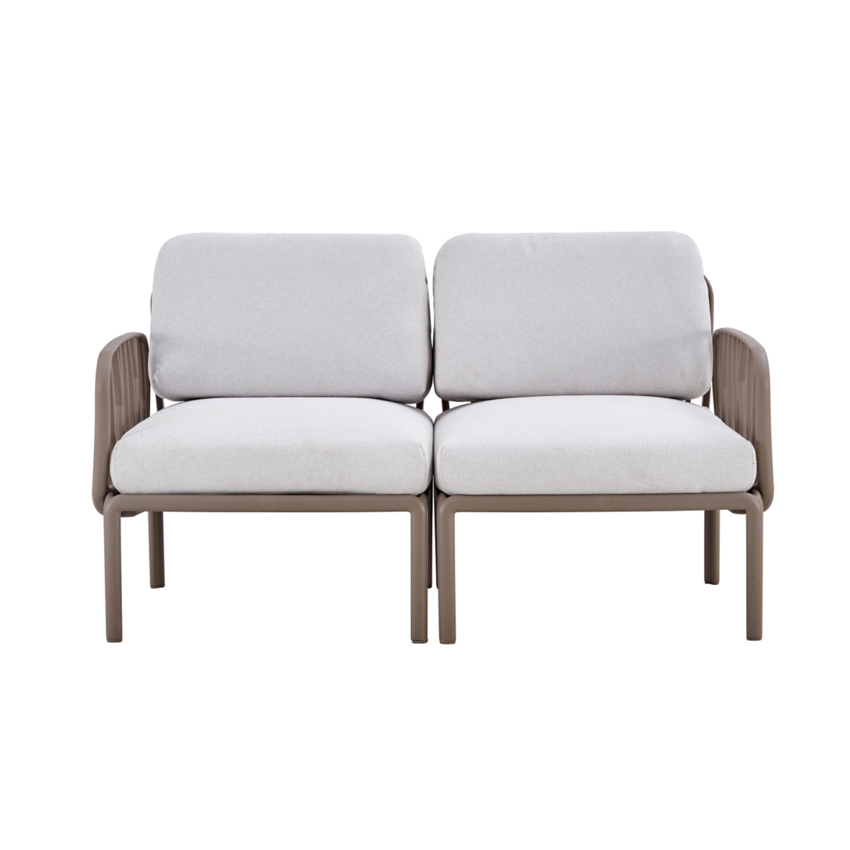 Streamdale Furniture Patio indoor/ outdoor garden twin sofa armchairs plastic with soft cushion Weather waterproof chair Sectional Furniture for Balco