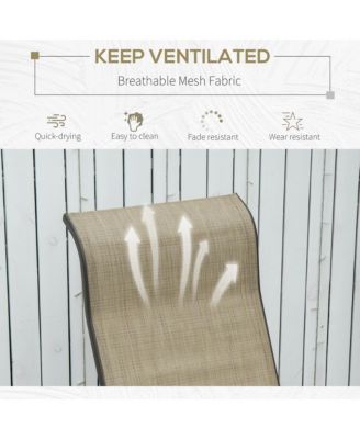 Outdoor Glider Chair, Gliders for Outside Patio with Smooth Rocking Mechanism and Lightweight Construction for Backyard, Tan