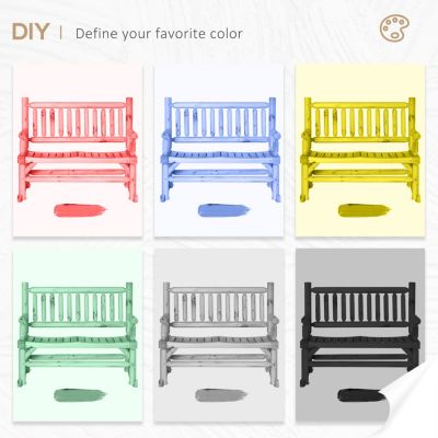 2-Person Wood Rocking Chair with Log Design, Heavy Duty Loveseat with Wide Curved Seats for Patio, Backyard, Garden, Natural