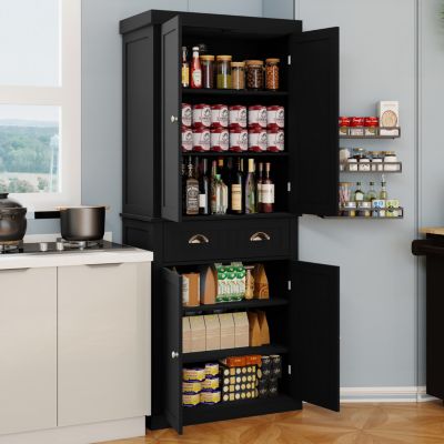 4-Door Kitchen Pantry, Drawer & Shelves