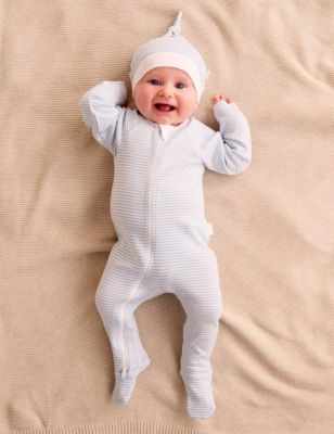 Baby Boys Zip Coverall & Hat Set