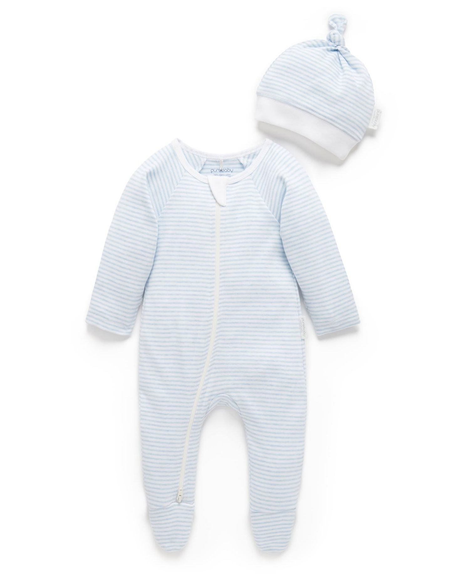 Baby Boys Zip Coverall & Hat Set