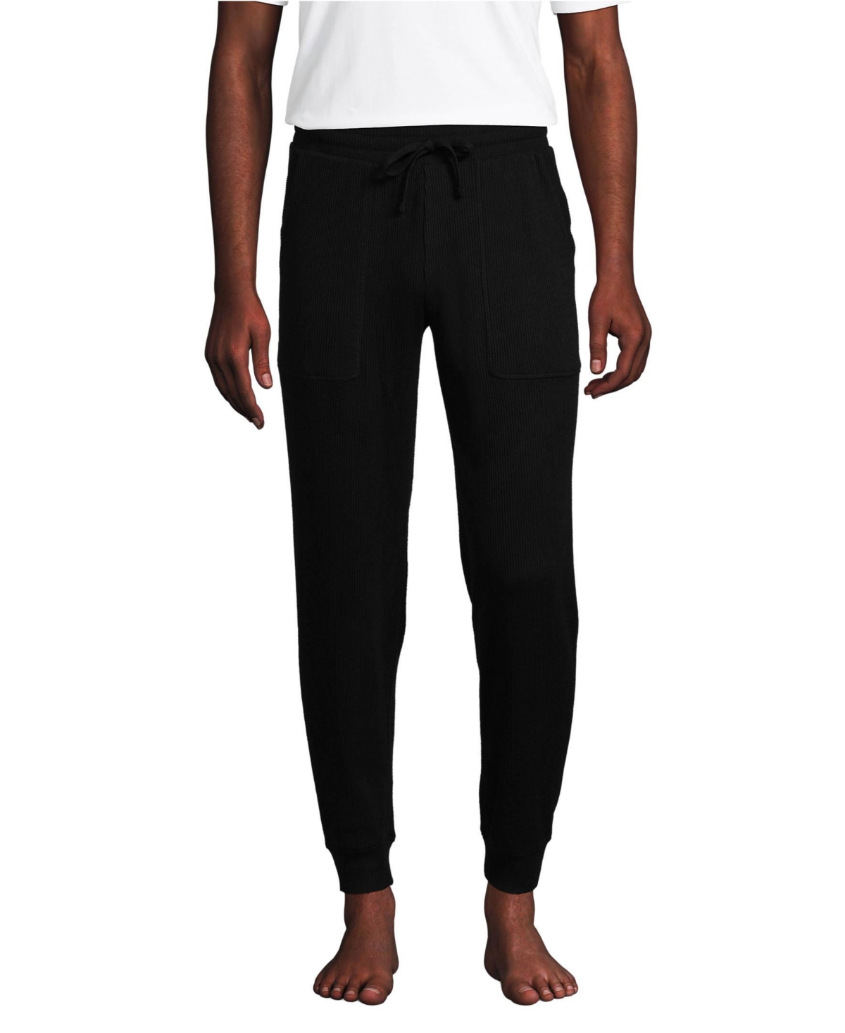 Men's Brushed Rib Jogger Pants - Black