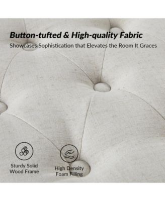 Transitional Carmen 43.7" Wide Storage Bench with Sturdy Wood Legs