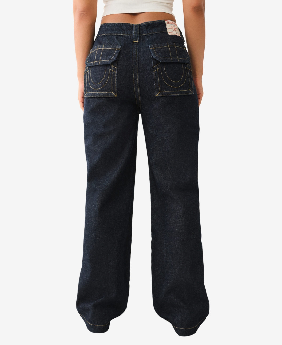 True Religion Women's Carpenter Baggy Cargo Flap Jean - 2S Body Rinse